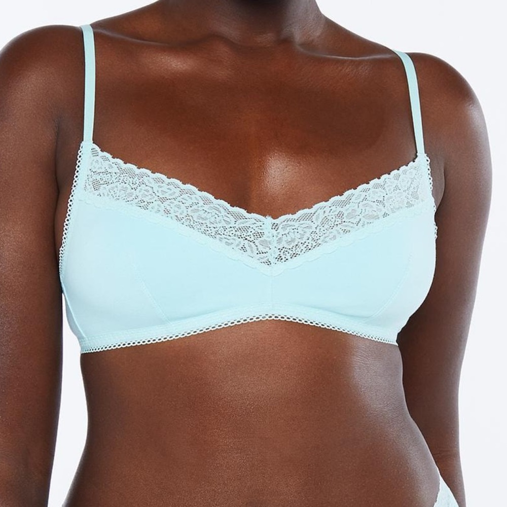 Savage x Fenty Cotton Essentials Lace Trim Bralette Lavendar* Size M